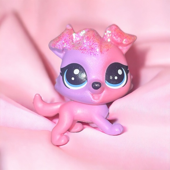 Littlest Pet Shop Accessories - littlest pet shop # 11 collie dazzlepink pink & purple border collie puppy dog
